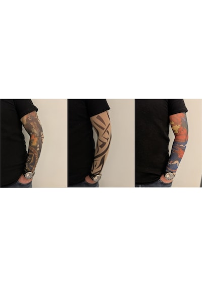 Giyilebilir Dövme 3 Çift 6 Adet Kol Çorap Dövmesi Sleeve Tattoo Set14