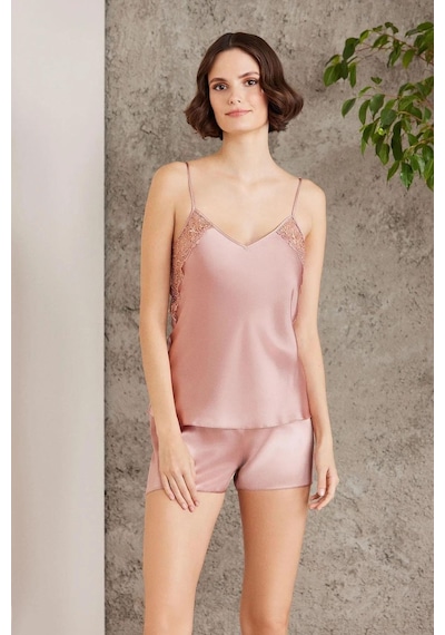 Pierre Cardin 6000 Kadın Dantelli Saten 6'lı Set-brandy Brandy