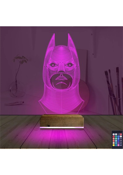 Luvivia Batman Çizgi Karakter 3d Lamba - Masa Gece Lambası V2 Şeffaf