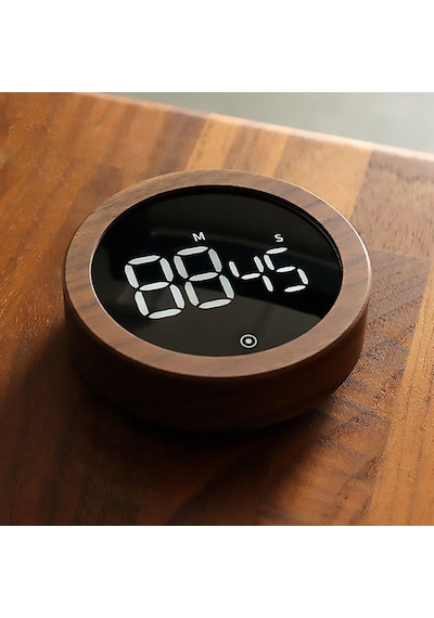 Ahşap Tasarımlı Dijital Timer Ve Kronometre Led Ekranlı Geri Sayım Sayacı Zamanlayıcı Mutfak Timerı Ders Çalışma Pomodoro Spor Ve Fitness Kronometresi Dokunmatik Kullanım Modern Dekoratif Tasarım