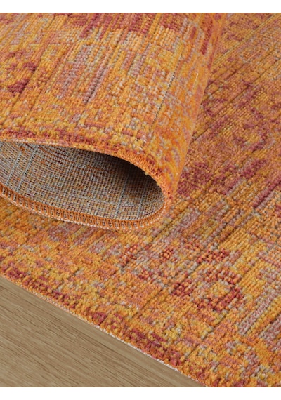 Antik 1115 Klasik Vintage Salon Halısı Turuncu Retro Mutfak Halısı Tozumaz İnce Makine Halısı Turuncu