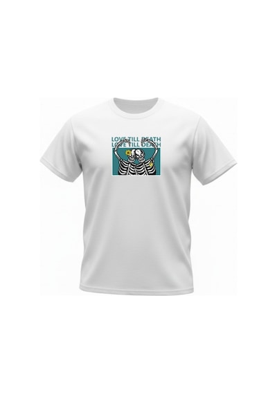 Urbantrendstore Unisex Sonsuza Kadar Funny Eğlenceli Oversize Fit Rahat Geniş Salaş T-shirt Günlük Tişört Beyaz