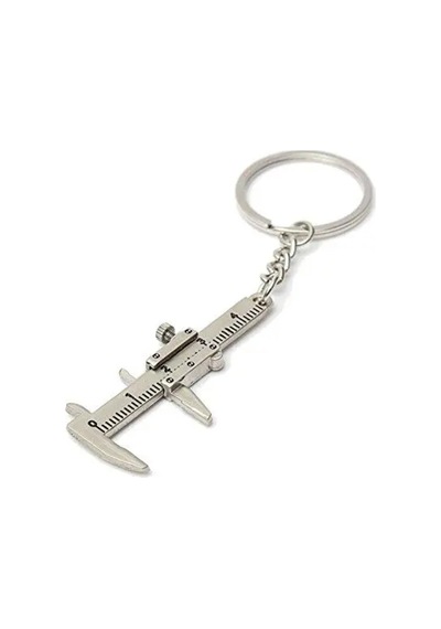 Spelt Mini Vernier Kumpas Cetvel Ölçer Anahtarlık 3 Cm Siyah