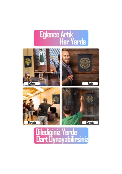 6 Oklu Mıknatıslı Dart Seti Çift Yönlü Manyetik Duvara Zarar Vermeyen Dart Oyunu