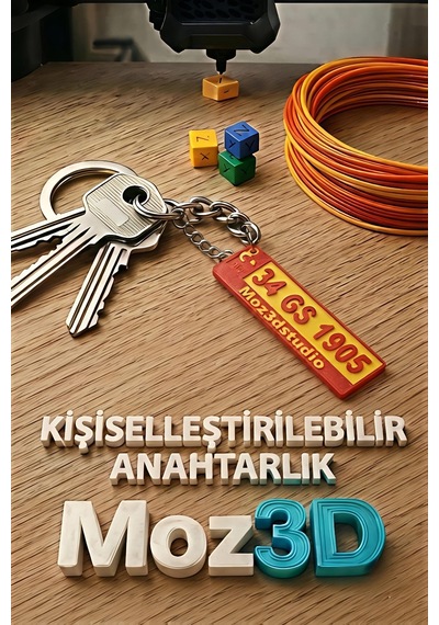 Kişiye Özel Sarı Kırmızı Plaka Anahtarlık