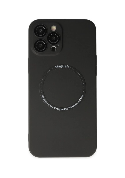 İphone 12 Pro Kılıf Jack Magneticsafe Lens Silikon - Siyah