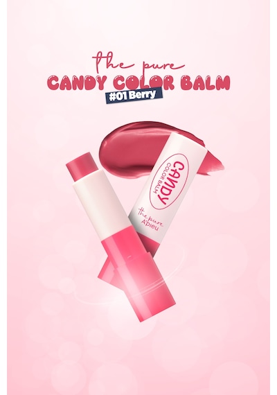 Dudakları Nemlendiren Parlak Bitişli Renkli Dudak Balmı A'pıeu The Pure Candy Color Balm No.01 Berry