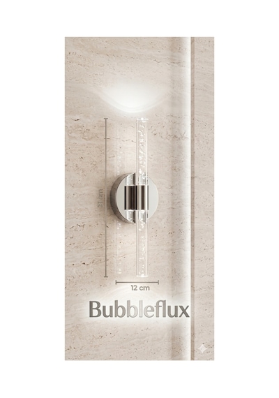 Bubbleflux Small 31 Cm Modern Tasarım Led Aplik - Duvar Lambası - Gümüş - Elektrikli - Kumandalı - Beyaz Led Gümüş Pilli