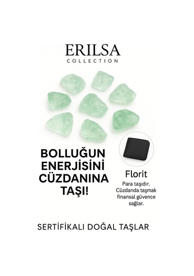 Sertifikalı Ham Cüzdan Boy Yeşil Florit Taşı Kütle - Zihinsel Denge Ve Günlük Enerji Temizliği