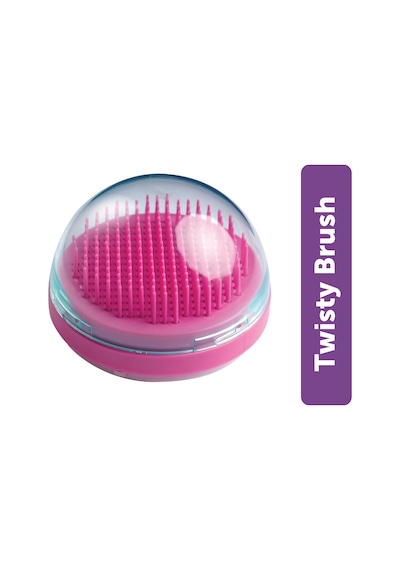 Beauty Premium Twisty Brush Saç Fırçası - Kendini Temizleyen, Saç Bakımı Ve Masaj Pembe