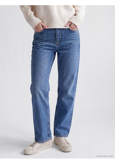 Lcw Jeans İndigo Straight Fit Kadın Jean Pantolon