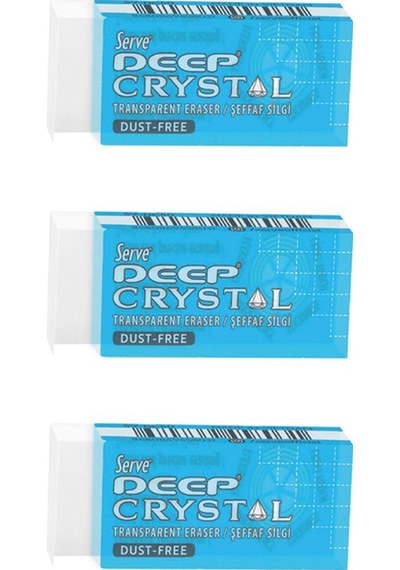 Deep Crystal Şeffaf Silgi 3'lü Paket
