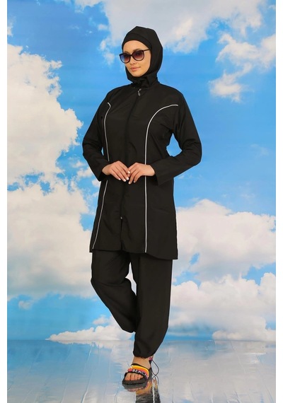 Najmaddin.com Beru Kadın Tam Tesettür Siyah Mayo