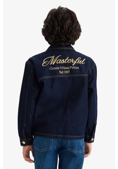 Defacto Erkek Çocuk Düğmeli Denim Ceket G4378a826spbe278 Mavi-be278