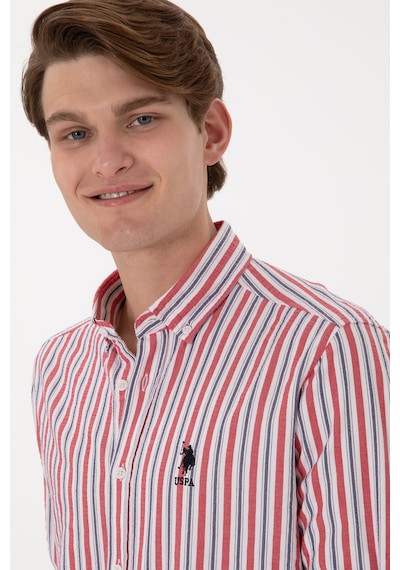 U.s. Polo Assn. Erkek Kırmızı Gömlek Desenli 50306326-vr030 Kırmızı