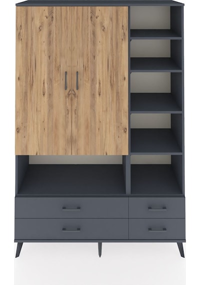 Hyperion Dolap 10 Raflı 4 Çekmeceli 2 Kapaklı 132x44x195 Antrasit-çam/antrasit Atlas Çam/antrasıt Hyperion Dolap 10 Raflı 4 Çekmeceli 2 Kapaklı 132x44x195 Antrasit-çam/antrasit Atlas Çam/antrasıt