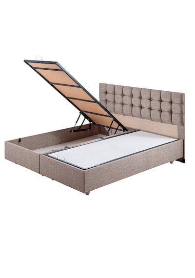 Venedik Çift Kişilik Baza Başlık Letto Yatak Seti - Açık Kahve 140 x 190