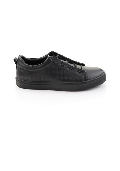 Siyah Hakiki Deri Erkek Sneaker E01535125703 Siyah