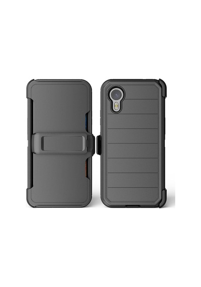 Zore Galaxy Xcover7 Pro Kılıf Nvth Double Clip Kapak - Siyah