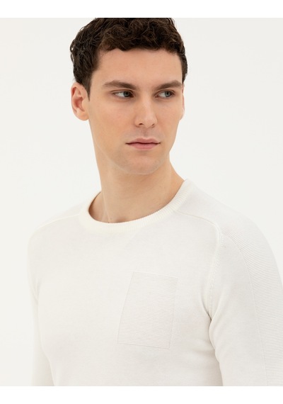 Pierre Cardin Erkek Ekru Triko Kazak 50281779-vr019 Ekru