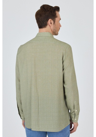 İmza Koyu Haki Uzun Kol Baskılı Cepsiz Keten Casual Slim Fit Gömlek 1004250112 Koyu Haki İmza Koyu Haki Uzun Kol Baskılı Cepsiz Keten Casual Slim Fit Gömlek 1004250112 Koyu Haki