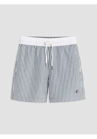 Lcw Swımwear Antrasit Kısa Boy Çizgili Erkek Deniz Şortu