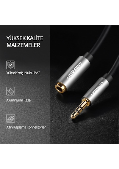 Ugreen 3.5 Mm Jack Ses Aux Uzatma Kablosu 3 Metre, 10595