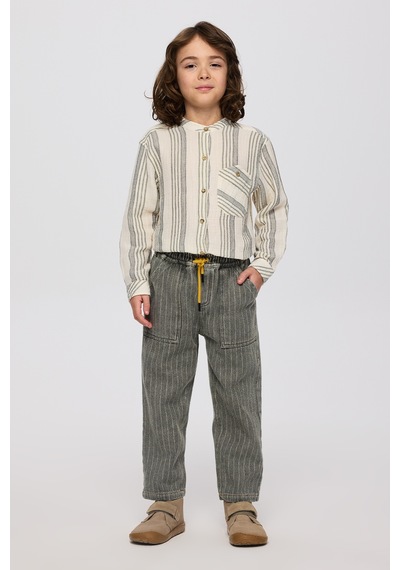 Panço Erkek Çocuk Beli Lastikli Pantolon Haki