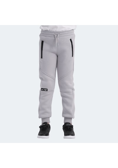 Slazenger LAMYA Çocuk Fermuar Cepli Taş Gri Eşofman Altı