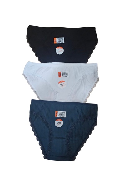 Ilke 3 Lü İlke Viskon Dantelli Süper Soft Bayan Bikini Karışık/çok Renk