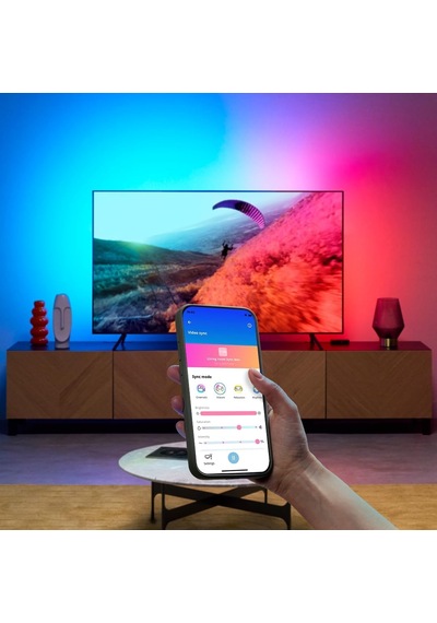 Hdmı Sync Box, Tv Aydınlatmalı, Filmler/oyunlar Vs. İle Senkronize Işık, Hdmı 2.0, 60hz'de 4k D Siyah