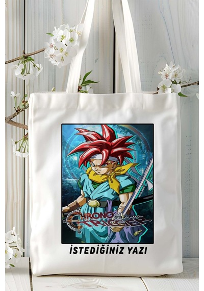 Art Hediye Chrono Cross Oyun Baskılı Bez Çanta Omuz Çantası Kişiye Özel Model 5 Çok Renkli