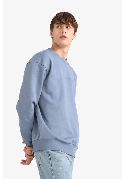 Defacto Boxy Fit Bisiklet Yaka Baskılı Sweatshirt X8282az25augr171 Gri