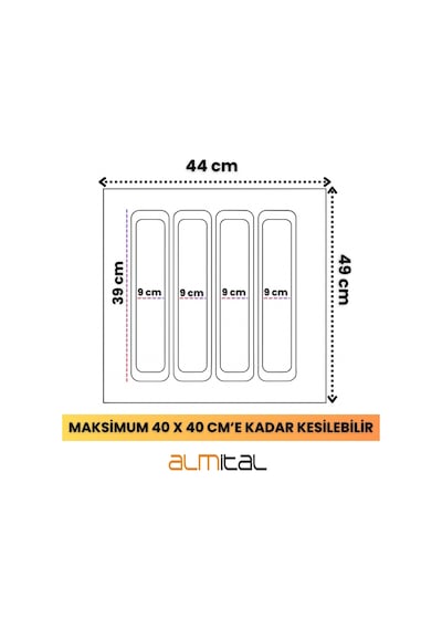 44x49 Kaşıklık ve Kepçelik 2'li Set (Ücretsiz Kesim)