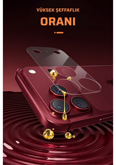 Guztech İphone 18 Pro Uyumlu 2 Adet Çizilme Karşıtı Nano Kamera Lens Koruyucu Esnek Şeffaf Kaplama Hd Koruma Şeffaf