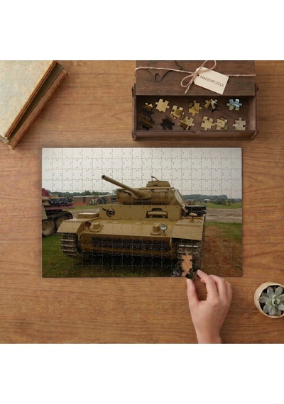 Askeri Tank Tasarımı 240 Parça Ahşap Puzzle Ahşap Kutuda Mpy10290