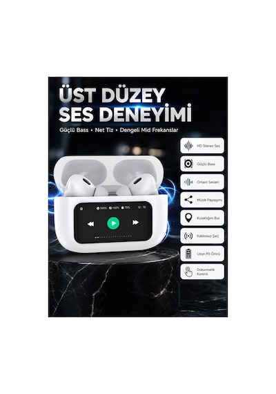 Dokunmatik Ekranlı Bluetooth Kulaklık Tws İos Android Tüm Telefonlara Uyumlu Kulaklık Yen
