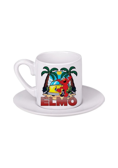 Susam Sokağı Elmo Türk Kahvesi Fincanı Beyaz