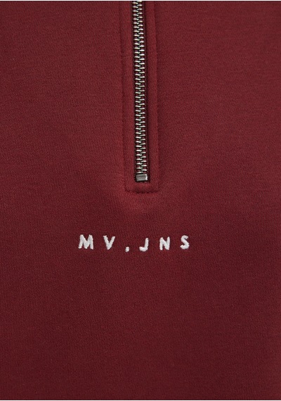 Mavi - Mvjns Nakışlı Yarı Fermuarlı Kırmızı Sweatshirt 1s10533-70411 Kırmızı
