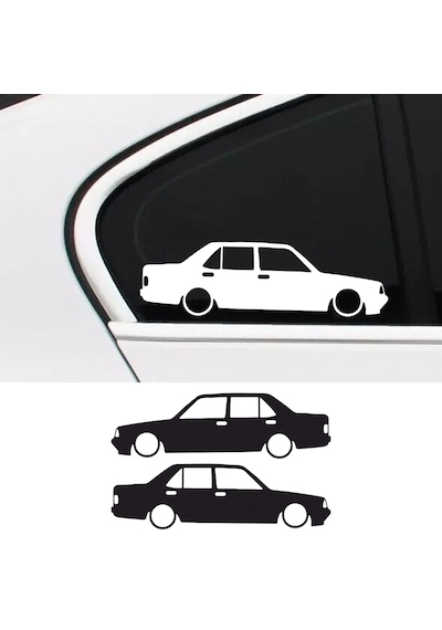 2 Adet Tofaş Şahin Basık Oto Sticker, Kelebek Cam Sticker 20x7 Cm