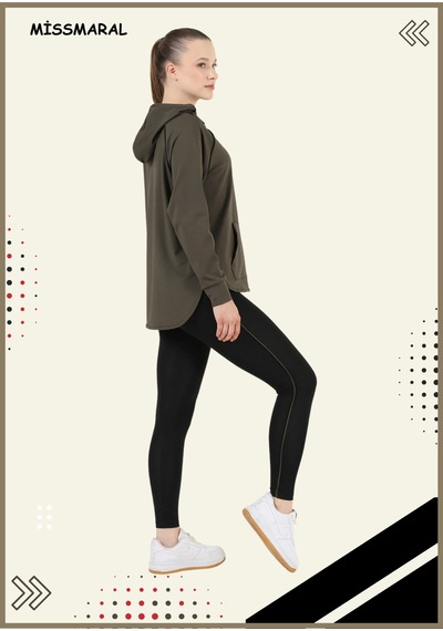 Kadın Taytlı Takım Spor Tunik & Tayt Dalgıç Kumaş Sports And Casual Haki 3060 Haki / Siyah