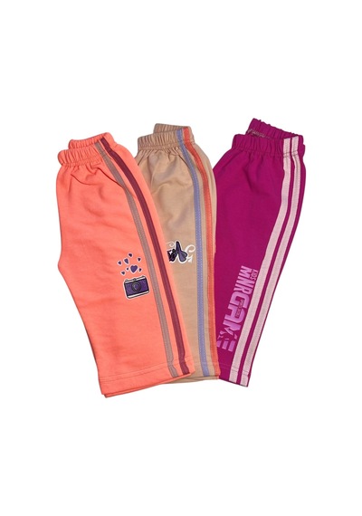 Minik Motion Çocuk Kız Kapri Eşofman Altı Şeritli 3 Lü Set Pembe Karışık Minik Motion Çocuk Kız Kapri Eşofman Altı Şeritli 3 Lü Set Pembe Karışık
