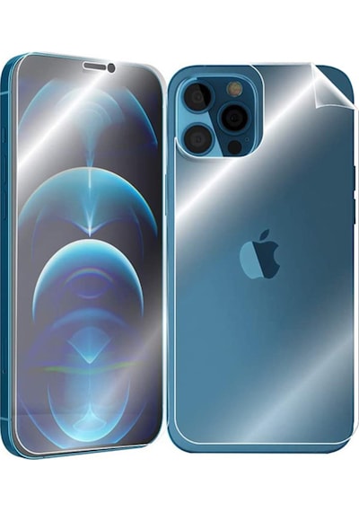 Apple Uyumlu   iPhone 12 Pro Max 6.7 Film Ön Arka Full Koruyucu Membran Nano Şeffaf