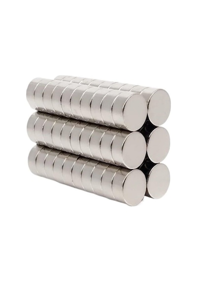 50 Adet 10x5 Yuvarlak Neodyum Mıknatıs Magnet Çap: 1 Cm - Kalınlık 5 Mm
