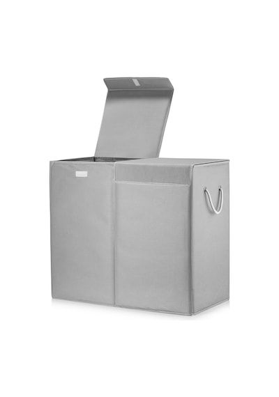 Meleni Home Iki Bölmeli Mega Boy Çamaşır Sepeti - Kulplu Katlanır Banyo Kirli Çamaşır Sepeti 50 Lt + 50 Lt Diğer