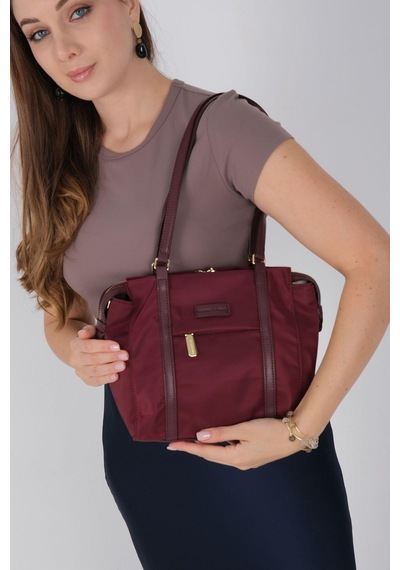 Silver Polo Sp1215 Kadın Omuz Çantası Saten Bordo-bordo