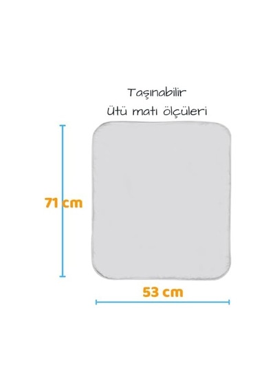Ütüleme Matı Masası Kılıfı Örtüsü Bezi, Keçeli, Süngerli Kaymaz Taban Taşınabilir Yıkanabilir Seyahat Tatil Ve Günlük Kullanıma Uygun 5 Katmanlı Ütüleme Bezi 53x71cm Gri