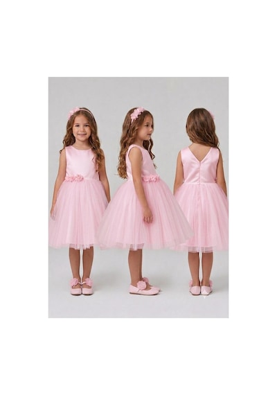 Yağmur Kostütüm Kız Çocuk Pembe Gelinlik & Abiye & Mezuniyet Elbisesi & Doğum Günü Elbisesi & Parti Kostümü Pembe
