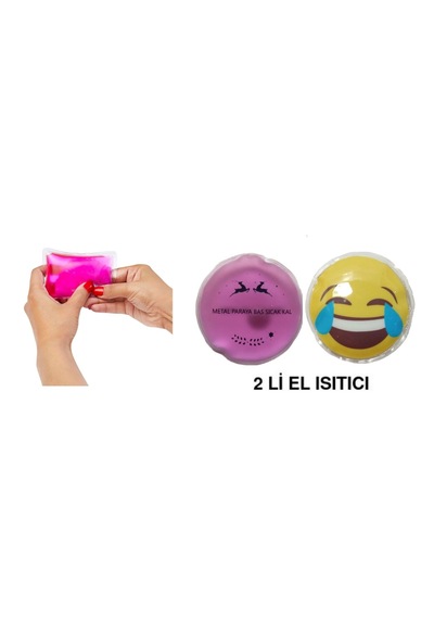 Gülen Emoji Pembe Ceylan Cep Sobası,el Isıtıcı,2 Adet Sıcak Su To