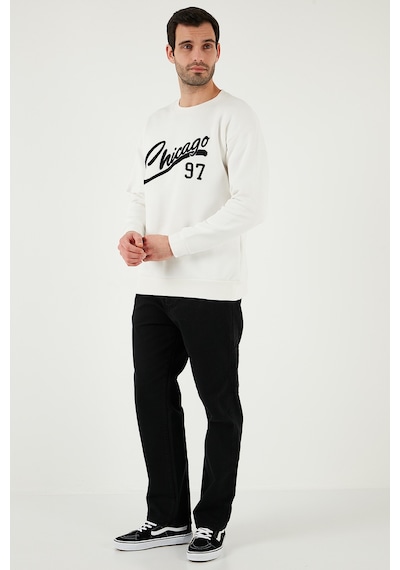 Buratti Pamuk Karışımlı Regular Fit Bisiklet Yaka Erkek Sweat 5905468S Ekru